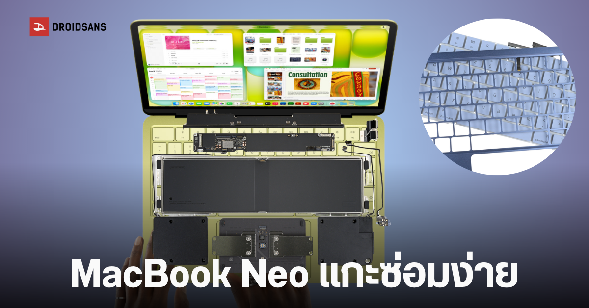 ภาพคะแนนการซ่อม MacBook Neo จาก iFixit