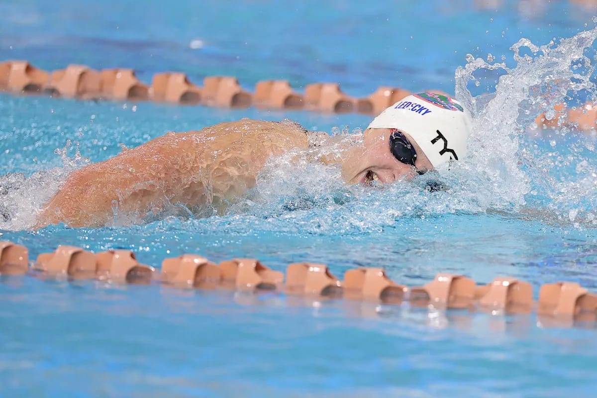 ภาพ Katie Ledecky แสดงความยินดี