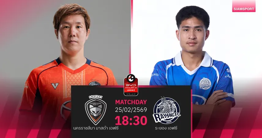 วิเคราะห์บอลไทยลีก: นครราชสีมา มาสด้า เอฟซี ปะทะ ระยอง เอฟซี ศึกแห่งศักดิ์ศรีและความอยู่รอด