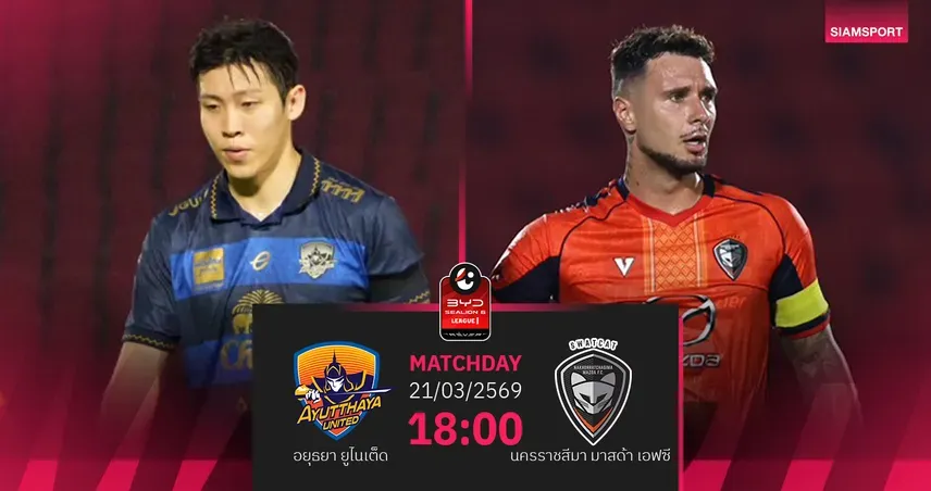 ศึกศักดิ์ศรีเมืองเก่า: วิเคราะห์บอล อยุธยา ยูไนเต็ด พบ นครราชสีมา มาสด้า เอฟซี ไทยลีก 2025/26