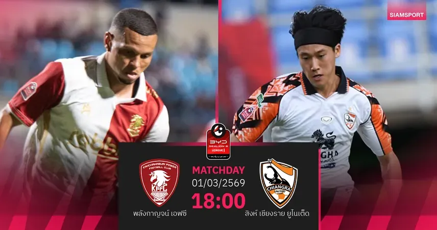 วิเคราะห์บอลไทยลีก: พลังกาญจน์ เอฟซี ปะทะ สิงห์ เชียงราย ยูไนเต็ด ศึกหนีตายและเรียกฟอร์มเก่ง