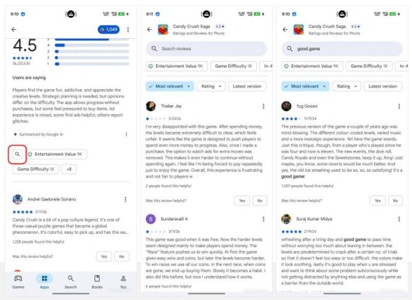 Google Play Store ฟีเจอร์ใหม่! ค้นหารีวิวแอปฯ ง่ายขึ้นกว่าเดิม ประหยัดเวลาผู้ใช้